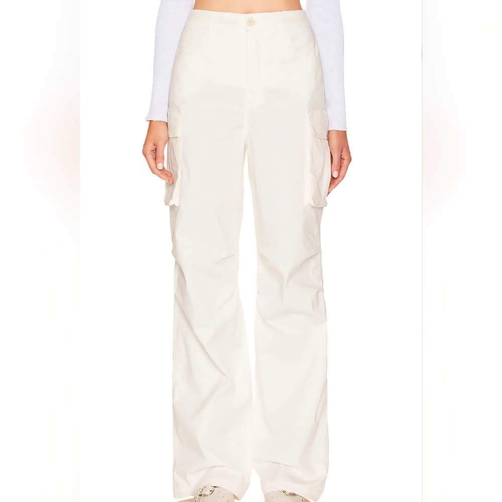 NWT Good American Womens‎ Baggy Cargo Pants- White- Size 8